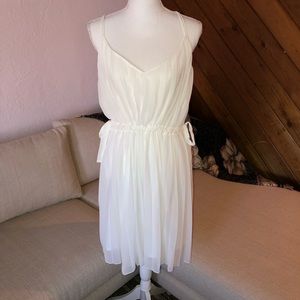 White Pleated Cocktail Dress